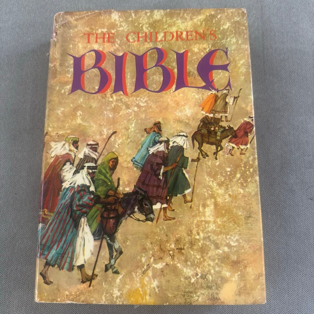 Vintage 1965 The Children's Bible Golden Press Illustrated Hardcover Inscribed